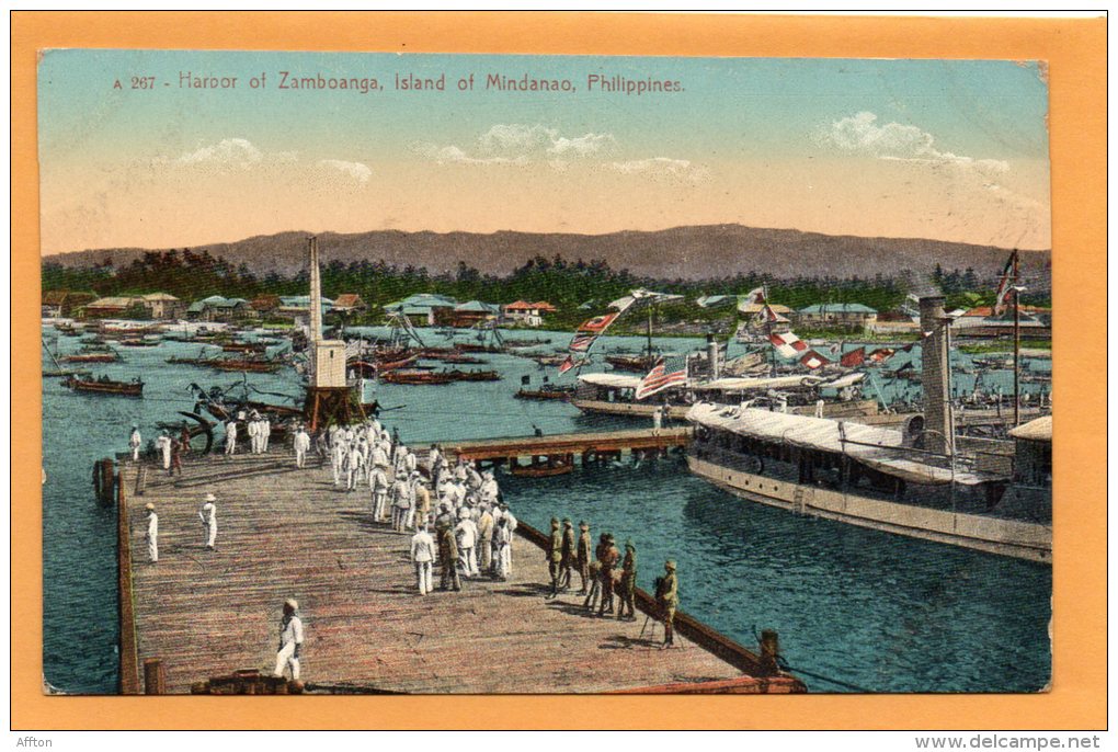 Harbour At Zamboanga Island Of Mindanao 1905 Philippines Postcard - Filippine