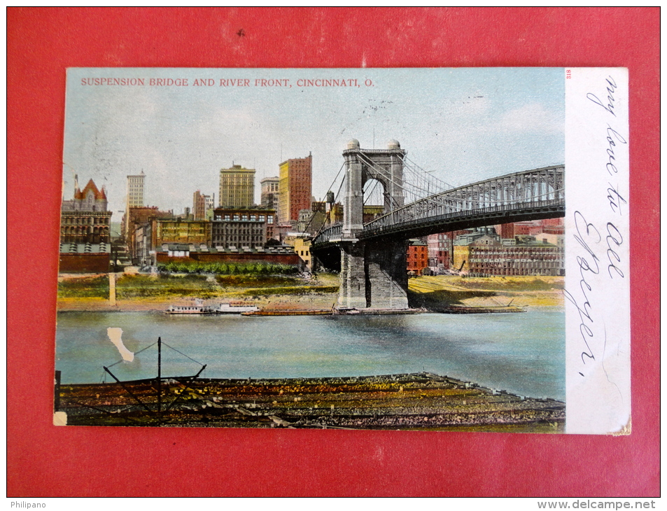 - Ohio > Cincinnati  Suspension Bridge 1908 Cancel   Ref 1032 - Cincinnati