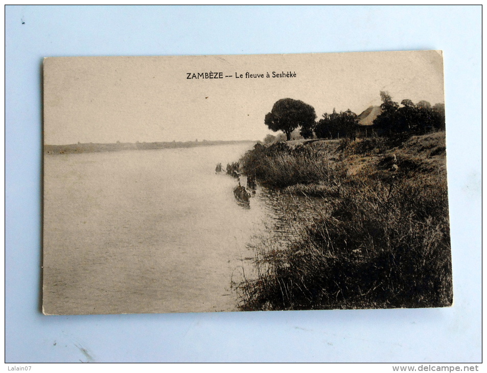 Carte Postale Ancienne : ZAMBEZE : Le Fleuve à Seshéké , Animé - Zambia