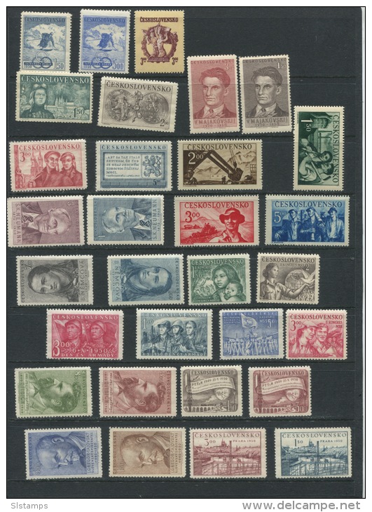 Czechoslovakia  1950 Mi 605-642+Block 12 MNH Complete Year( - 1 Stamp)  Cv 129 Euro - Volledig Jaar