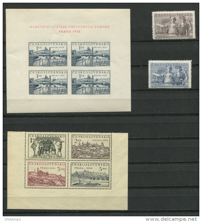 Czechoslovakia  1950 Mi 605-642+Block 12 MNH Complete Year( - 1 Stamp)  Cv 129 Euro - Komplette Jahrgänge