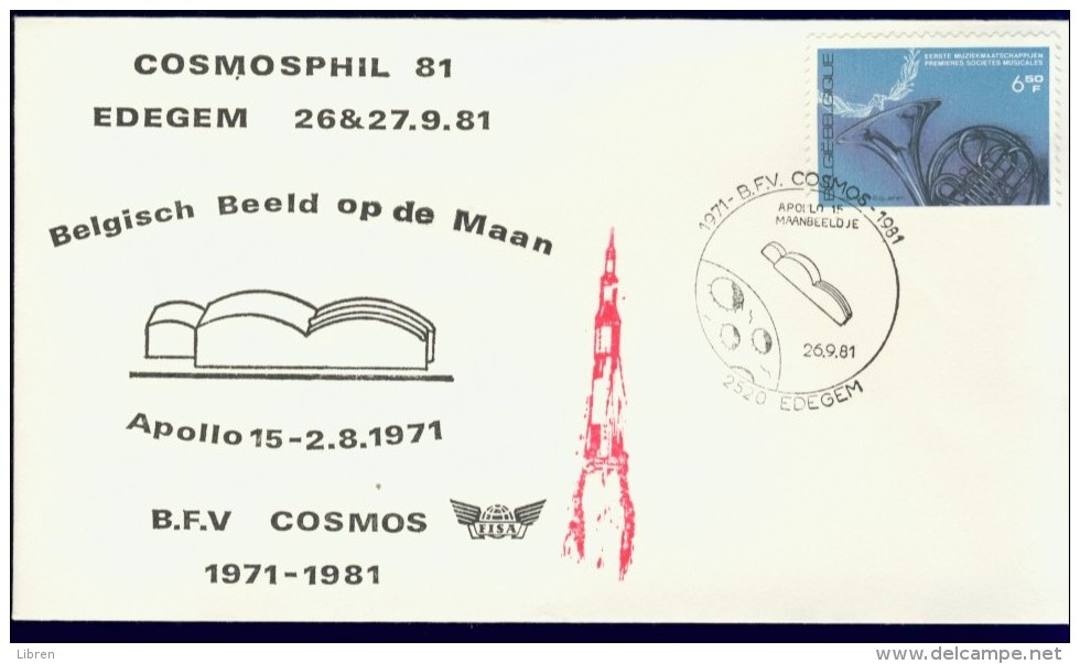 RV-81 BELGIUM 1981 COVER COSMOSPHIL 81 EDEGEM, INTERNATIONAL ASTRO - AERO PHILATELY. - Europa