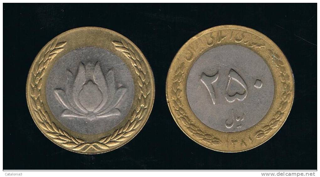 IRAN -  250  Rials   1381    KM1262 - BIMETAL - Iran