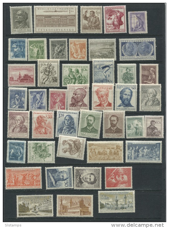 Czechoslovakia  1954 Mi 844-888+Block 15  MNH Complete Year (-1 Stamp) Cv 95 Euro - Années Complètes