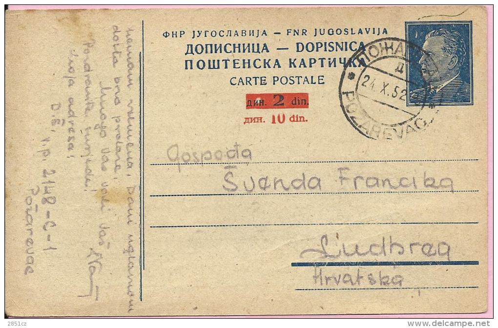 Carte Postale - Požarevac, 1952., Yugoslavia - Brieven En Documenten