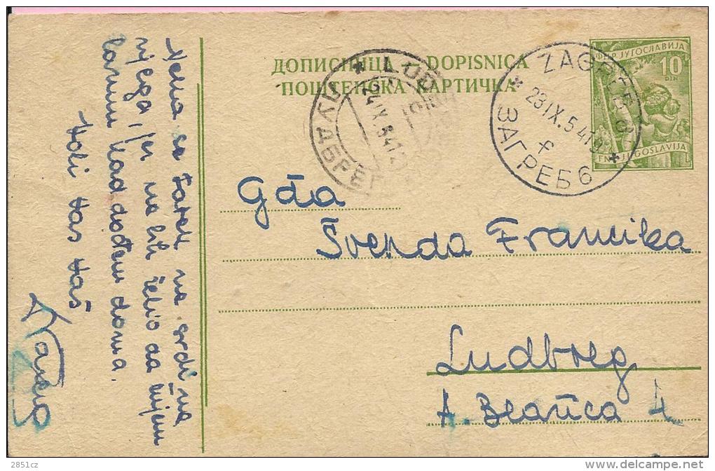 Carte Postale - Zagreb - Ludbreg, 1954., Yugoslavia - Covers & Documents