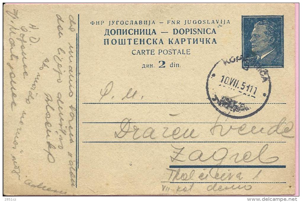 Carte Postale - Koprivnica, 10.7.1951., Yugoslavia - Covers & Documents