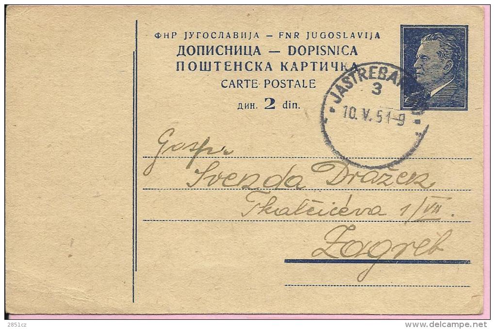 Carte Postale - Jastrebarsko, 10.5.1951., Yugoslavia - Covers & Documents