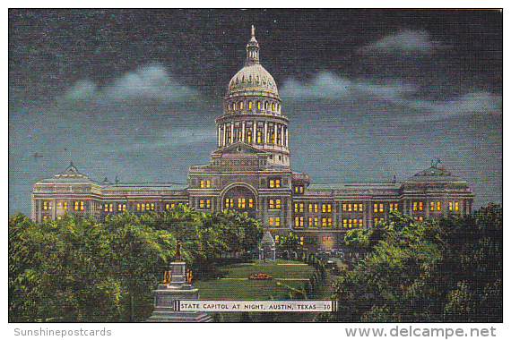 Texas Austin State Capitol At Night - Austin