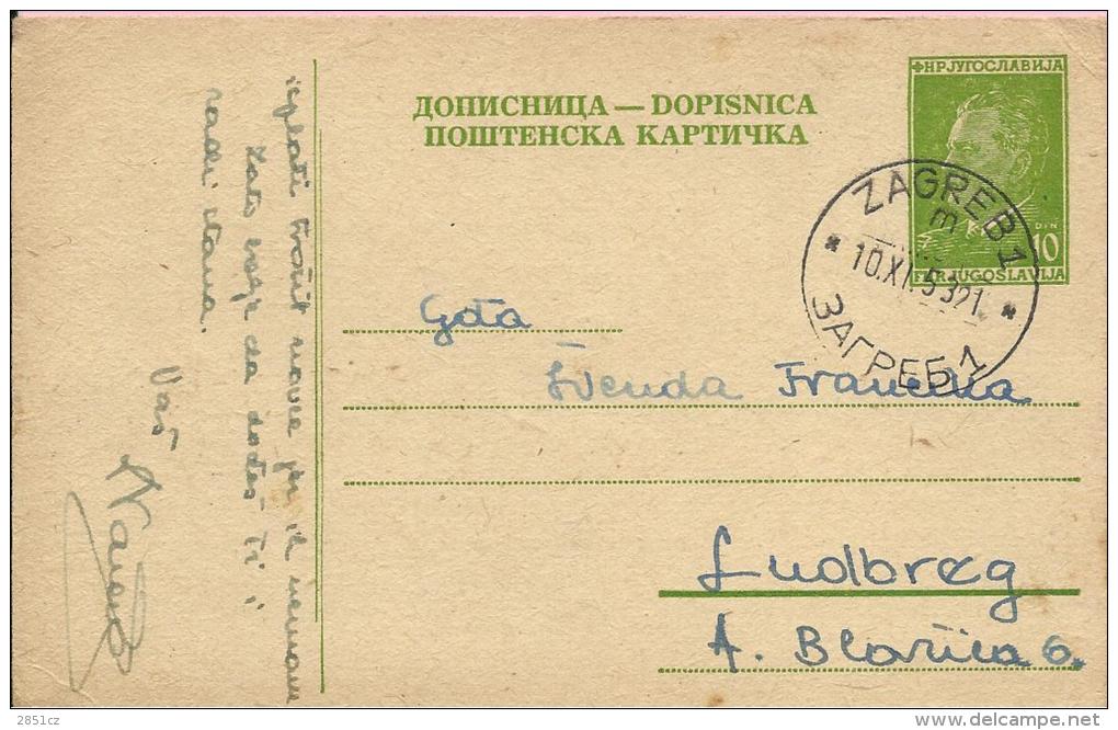 Carte Postale - Zagreb, 10.11.1953., Yugoslavia - Covers & Documents