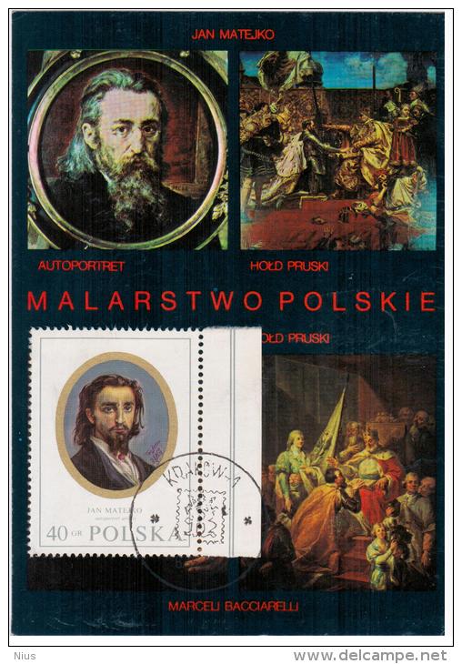 Poland 1979 Jan Matejko Painter Canceled In Krakow - Maximumkaarten