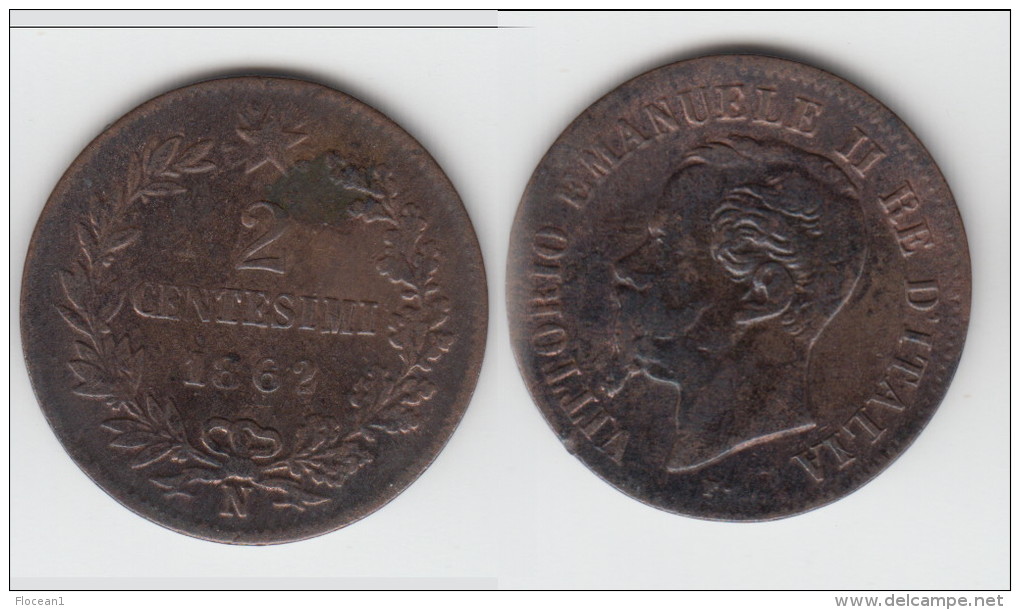 **** ITALIE - ITALIA - 2 CENTESIMI 1862 N VITTORIO EMANUELE II **** EN ACHAT IMMEDIAT !!! - 1861-1878 : Victor Emmanuel II