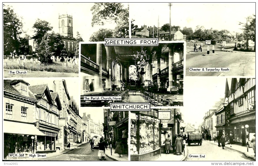 Shropshire.Whitchurch.  Carte Multivues De Whitchurch. - Shropshire