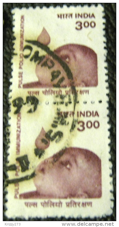 India 1998 Polio Immunization 3.00 X2 - Used - Used Stamps