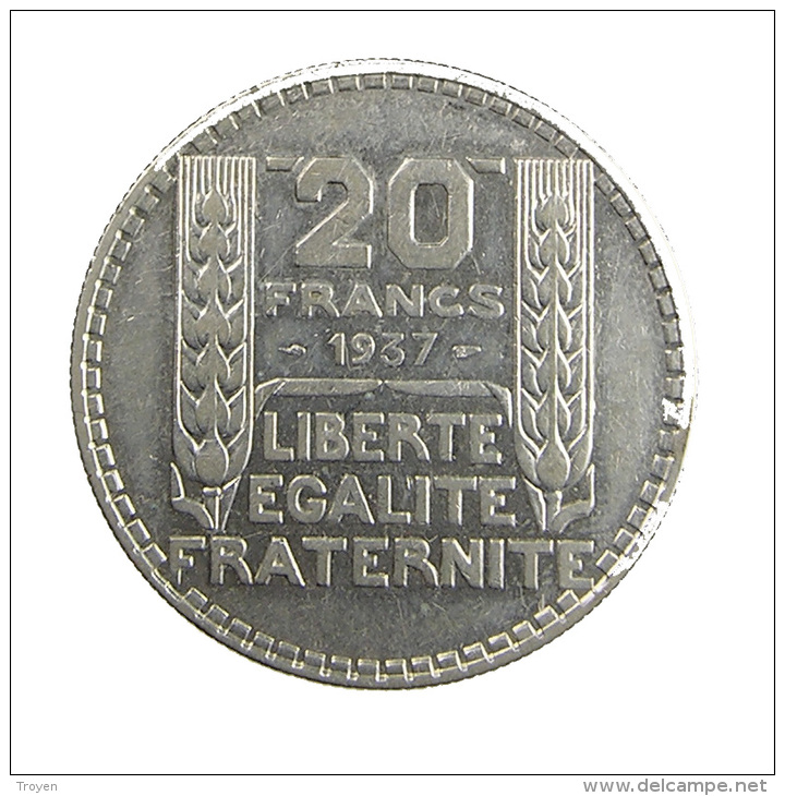 France - 20 Francs - Turin - 1937 - TTB - Argent 680/00 - Andere & Zonder Classificatie