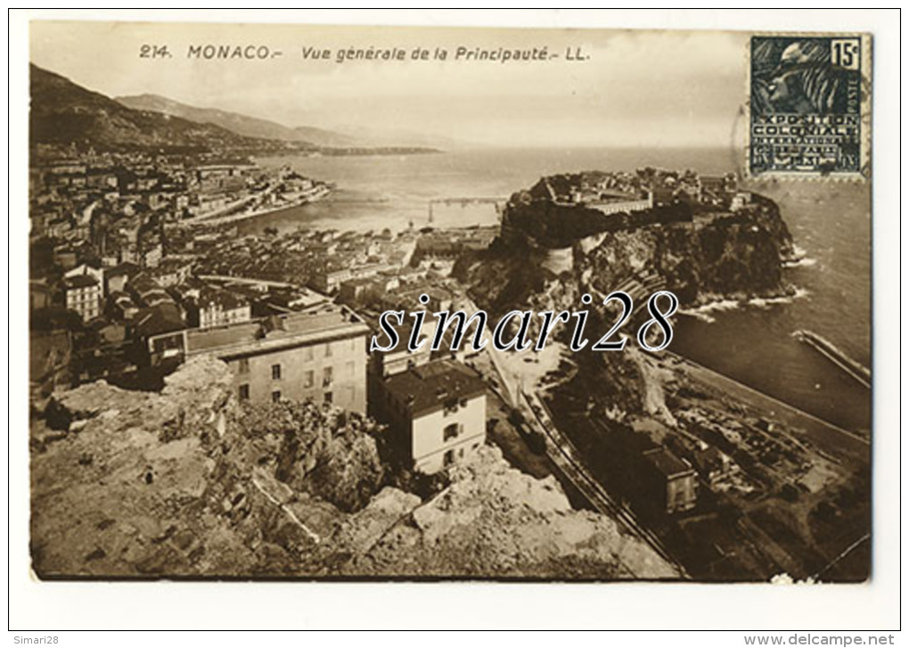 MONACO - N° 214 - VUE GENERALE DE LA PRINCIPAUTE - Tarjetas Panorámicas