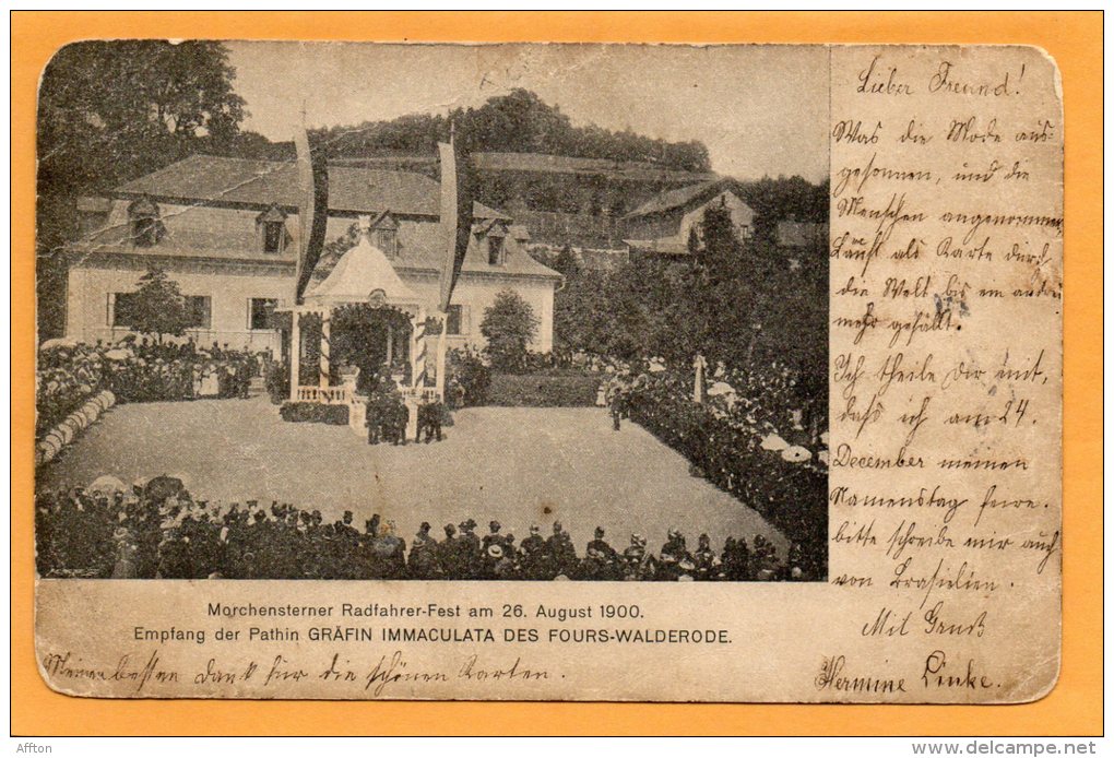 Morchenstern Smržovka Radfahrer Bike Fest 26 Augusta 1900 Postcard - Tchéquie