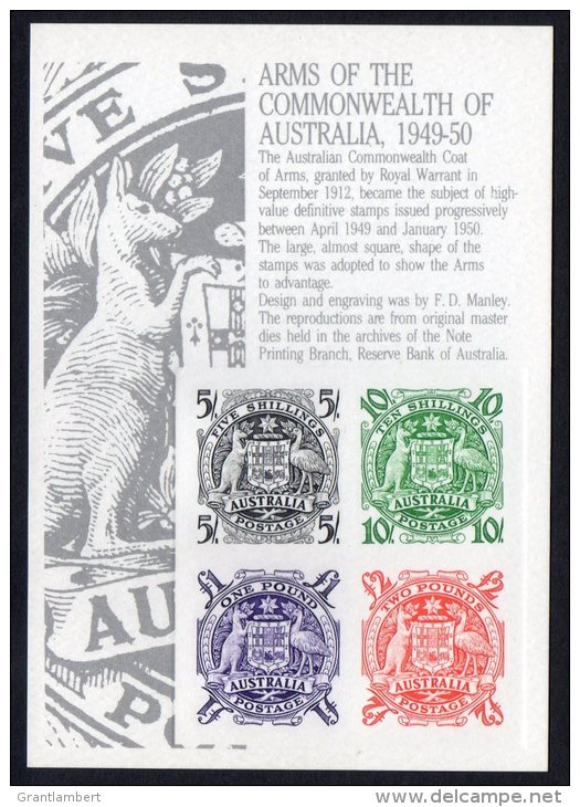 Australia 1949 Arms Of The Commonwealth Replica Card No 18 - Covers & Documents