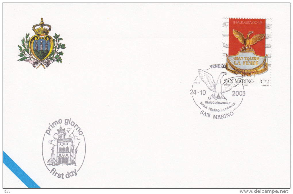 SAN MARINO 2003 FDC Fenice Nuova Perfetta - Gebraucht