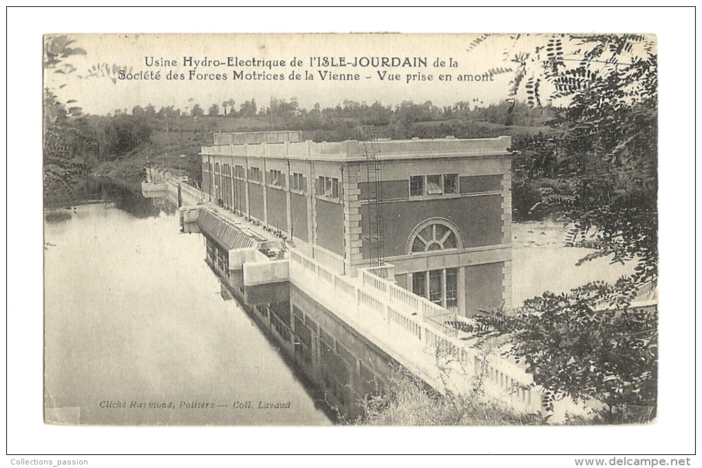 Cp, 86, L'Isle-Jourdain, Usine Hydro électriquede La Sté Des Forces Motrices De La Vienne, Voyagée 1922 - L'Isle Jourdain