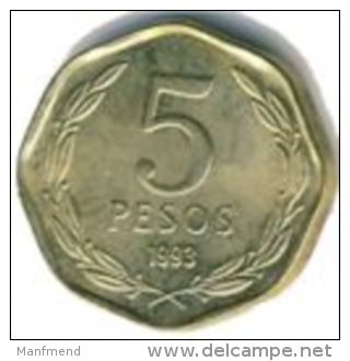 Chile- 5 Pesos - 2008 - KM 232 - Vz+ - Chile