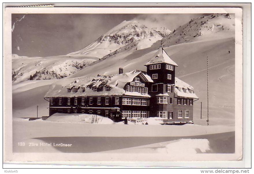 Autriche - Züre Hotel Lorünser - Vue D'ensemble De L'hotel Sous La Neige Vue 3/4 , Les Montagnes Au Loin - Zürs