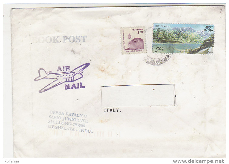 A2294 - INDIA Affrancatura Mista Su Busta  VG  Meghalaya-Torino - Covers & Documents