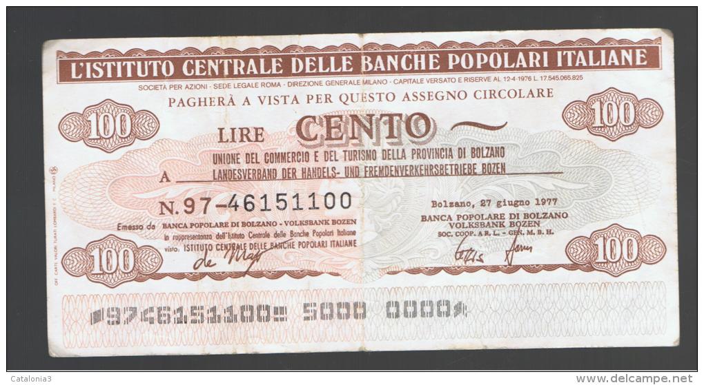 ITALIA - ITALY =  100 Liras L'Istituto Bancario Delle Banche Populare Italiana 1976/77 - [ 4] Emissions Provisionelles