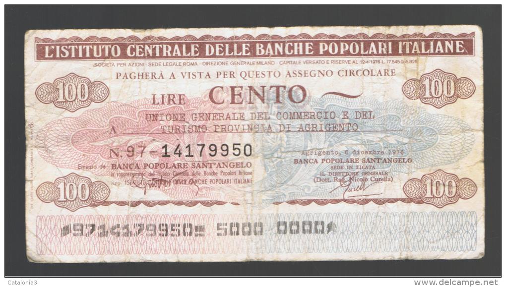 ITALIA - ITALY =  100 Liras L'Istituto Bancario Delle Banche Populare Italiana 1976/77 - [ 4] Voorlopige Uitgaven