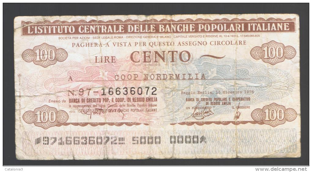 ITALIA - ITALY =  100 Liras L'Istituto Bancario Delle Banche Populare Italiana 1976/77 - [ 4] Vorläufige Ausgaben