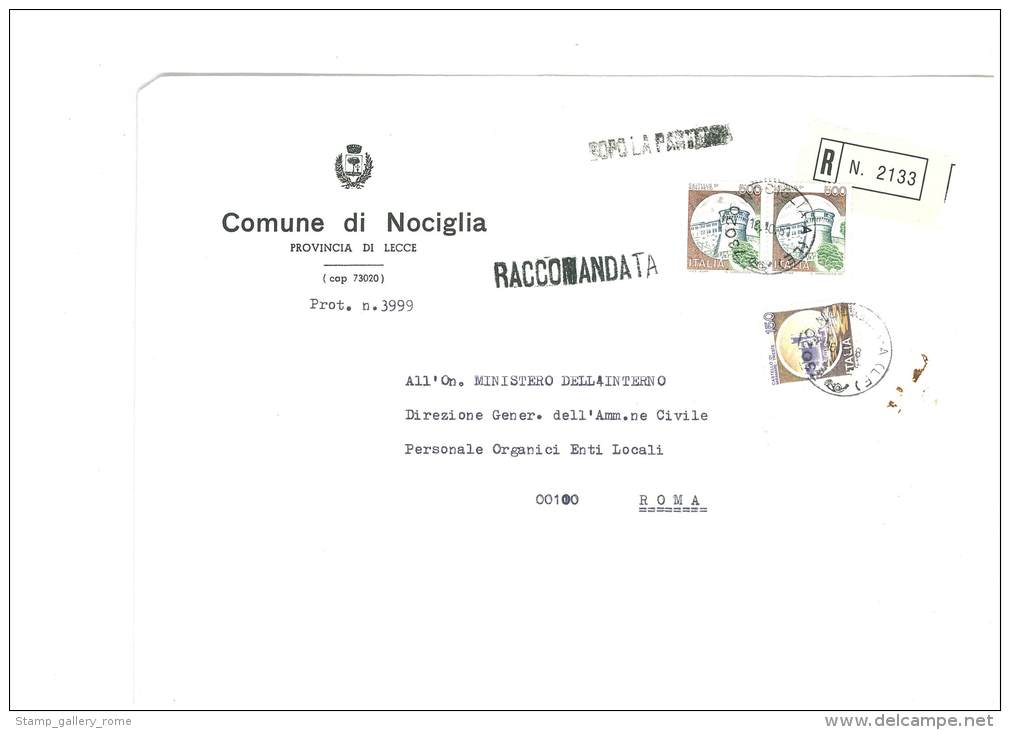 NOCIGLIA - 73020 - PROV. LECCE - R - FORMATO 18X24 - TEMA TOPIC COMUNI D´ITALIA - STORIA POSTALE - Macchine Per Obliterare (EMA)