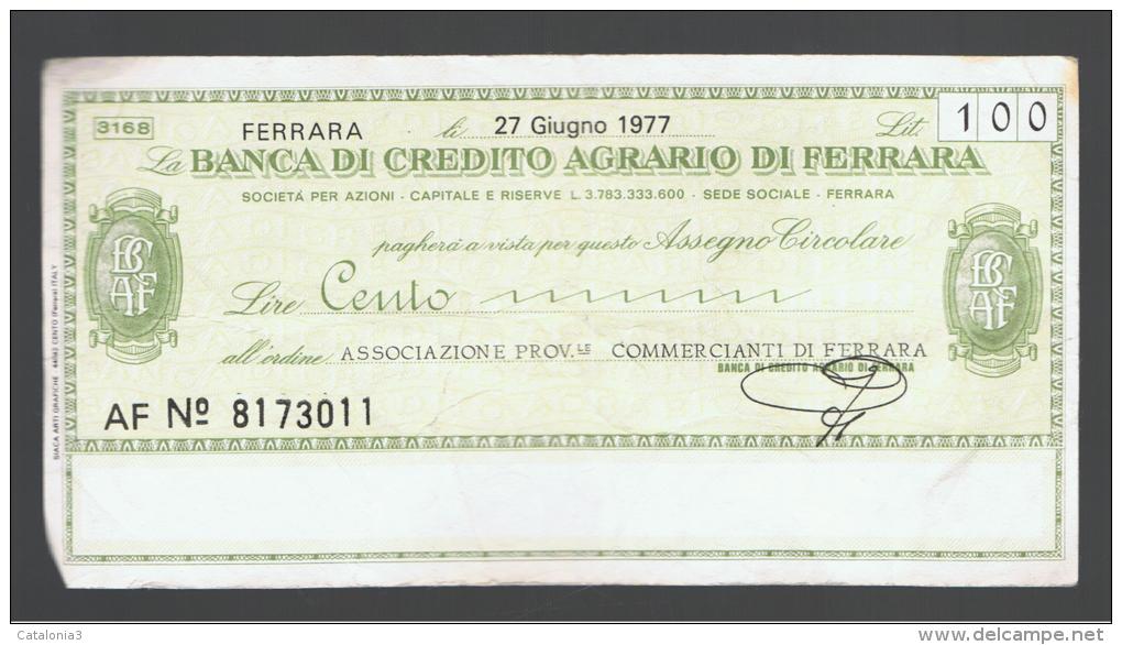 ITALIA - ITALY =  100 Liras Banca Di Credito Agrario Di Ferrara - [ 4] Emissions Provisionelles