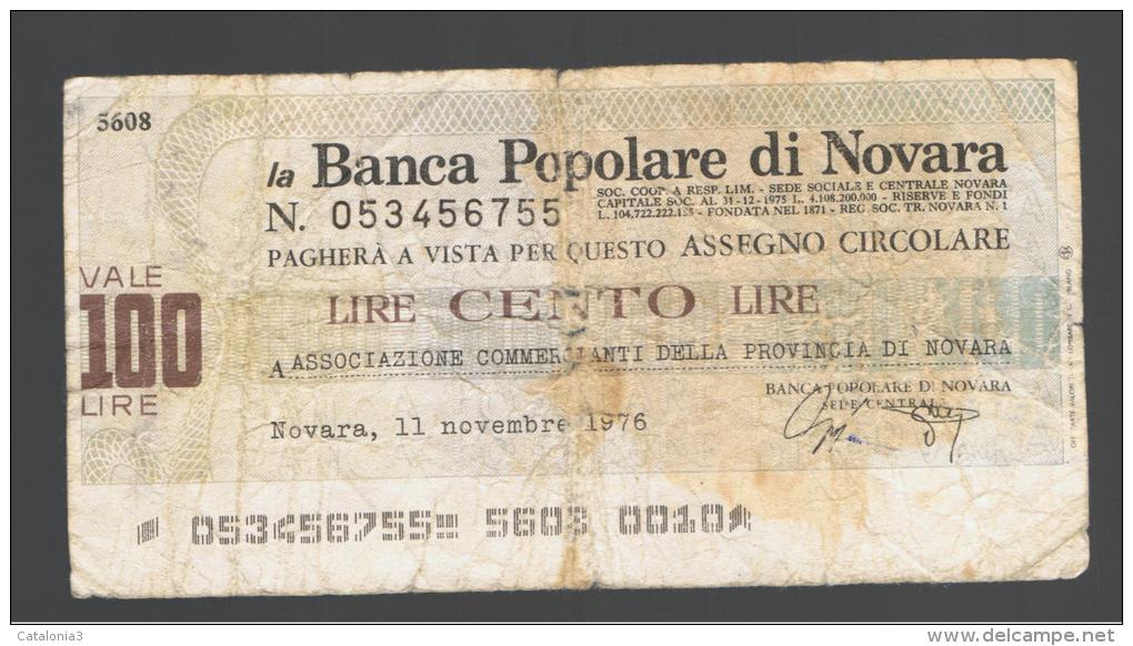 ITALIA - ITALY =  100 Liras Banca Populare Di Novara - [ 4] Voorlopige Uitgaven