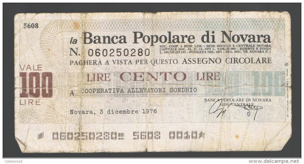 ITALIA - ITALY =  100 Liras Banca Populare Di Novara - [ 4] Emisiones Provisionales