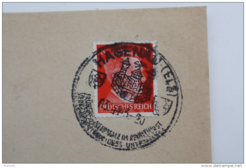 Enveloppe 1943 Haguenau  Affr. 8pf Type A.Hitler Tarif Local  / Cachet à Date Illustré - Other & Unclassified