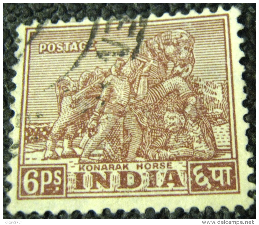 India 1949 Konarak Horse 6p - Used - Used Stamps