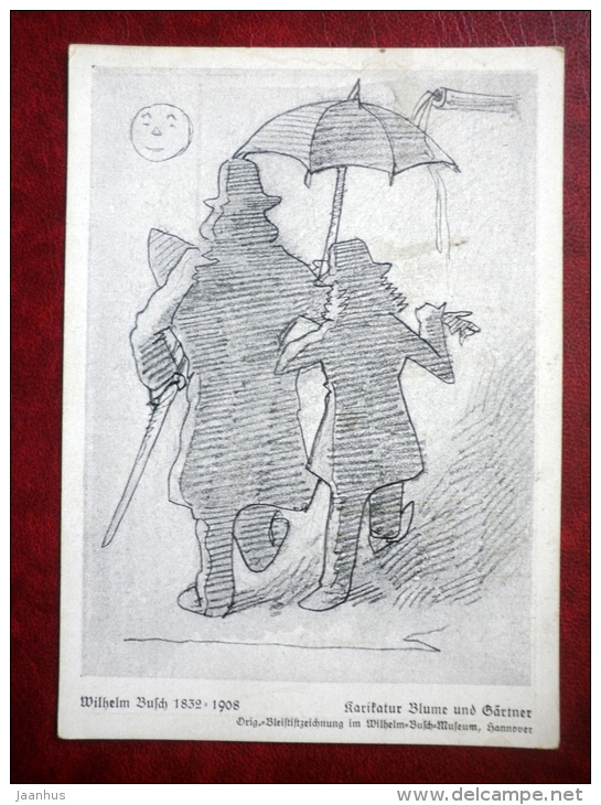 Illustration By Wilhelm Busch - Karikatur - Blume Und Gärtner - Caricature - Umbrella - Unused - Busch, Wilhelm