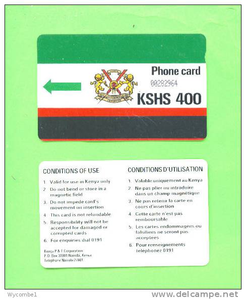 KENYA - Autelca Magnetic Phonecard/400 Units - Kenia