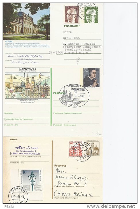 Germany - Postal Stationeries.  3 Cards.  #  411 - Postkarten - Gebraucht