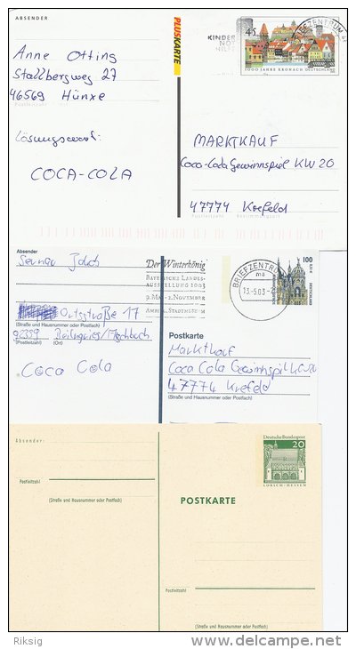 Germany - Postal Stationeries.  3 Cards.  #  358 - Cartes Postales - Oblitérées