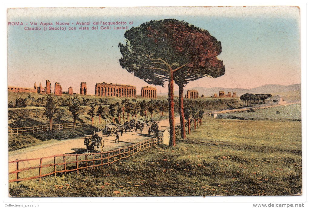 CP , ROMA, Via Appia Nuova - Avenzi Dell'acquedotto Di , écrite En 1918 - Mehransichten, Panoramakarten