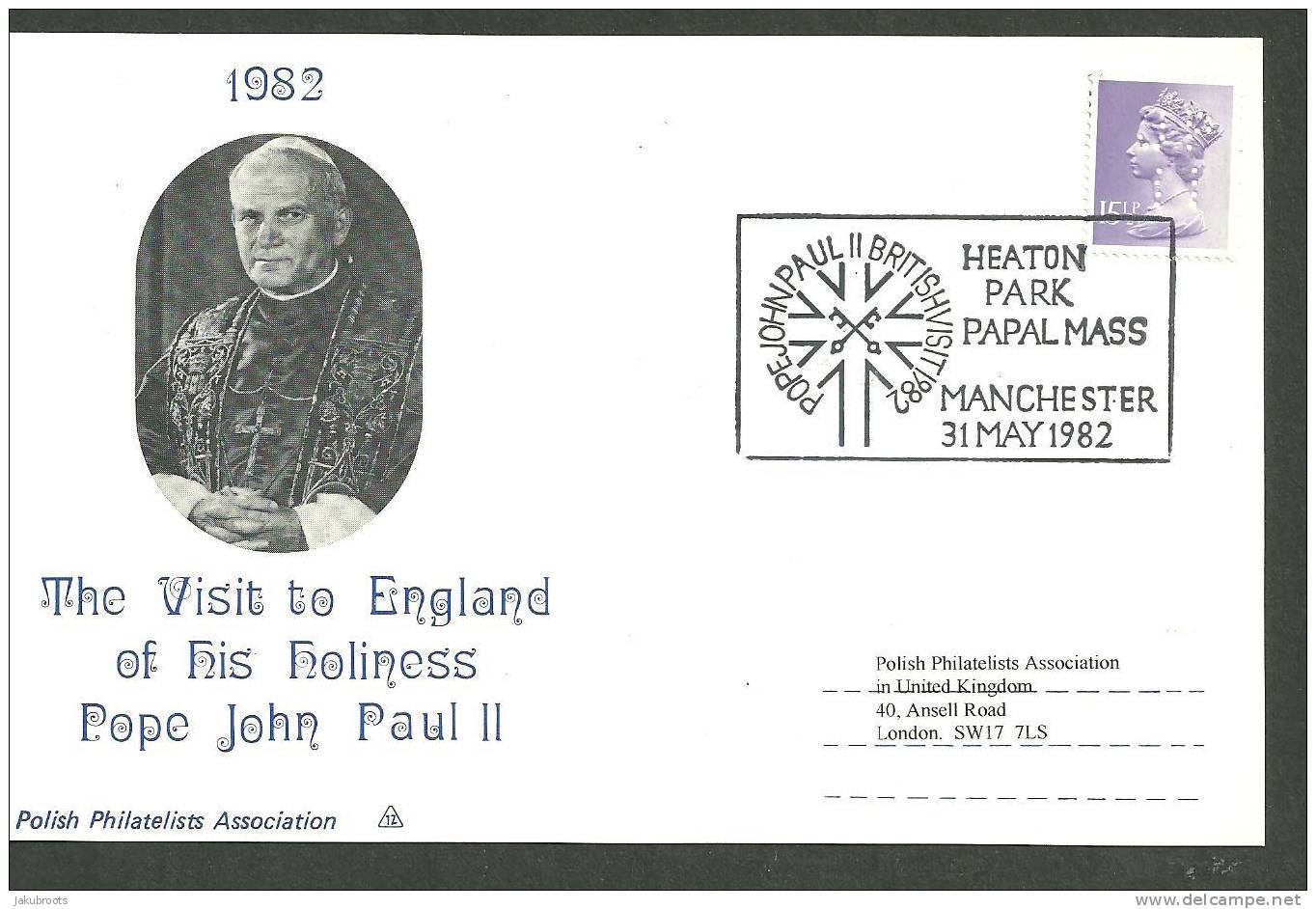 SPECIAL SOUVENIR  POSTCARD ,  POPE  JOHN  PAUL II  VISIT TO GREAT  BRITAIN  IN 1982. - Autres & Non Classés