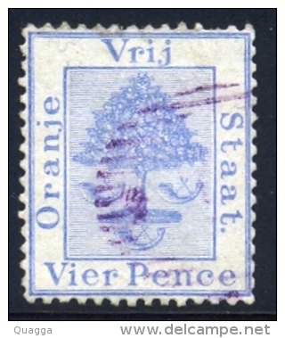 Orange Free State 1878. 4d Pale Blue. SACC 10, SG 18. - Orange Free State (1868-1909)