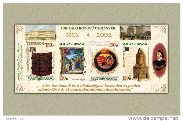 Hungary 2002. Famous Hungarian Peoples / Szechenyi Sheet MNH (**) Michel: Block 271 / 8 EUR - Unused Stamps