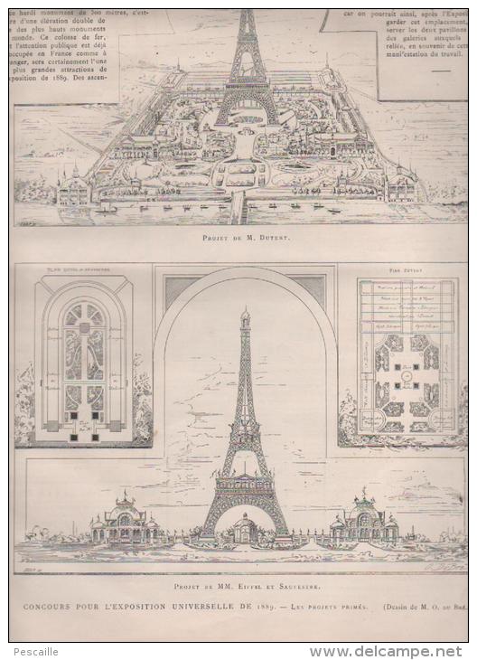 LE MONDE ILLUSTRE 12 06 1886 - HIPPISME GRAND PRIX DE PARIS - TUILERIES - LISBONNE - PROJET TOUR EIFFEL EXPO 1889  ...