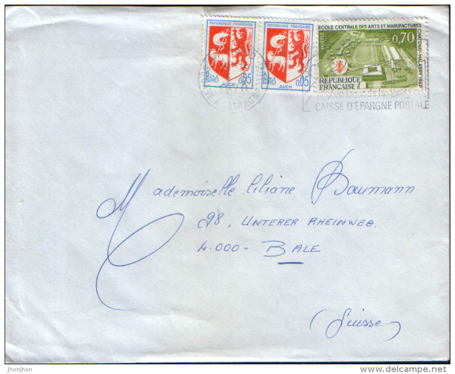 France- Lettre  Expediee En 1970,en Bale,Suisse Avec Un Cachet Spécial - Briefe U. Dokumente