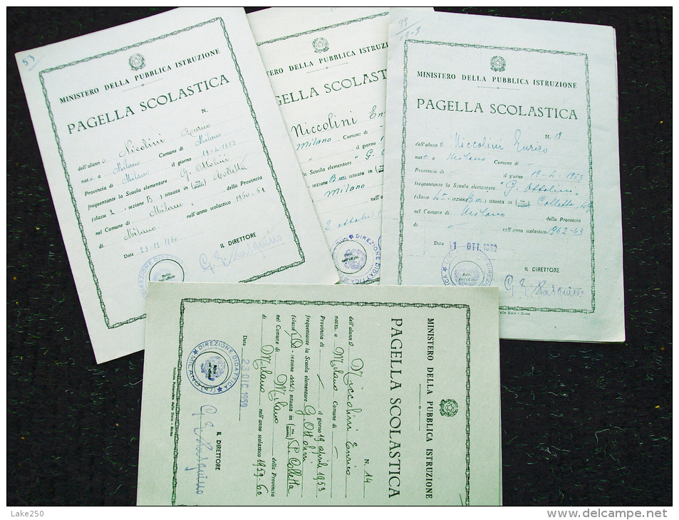 PAGELLA  (4 Pezzi)  Pagella Scolastica - Diplomi E Pagelle