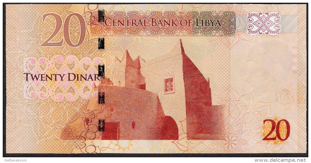 LIBYA P79 20 DINARS  2013  #1/I  002-----  FIRST PREFIX Early Note !    UNC. - Libia