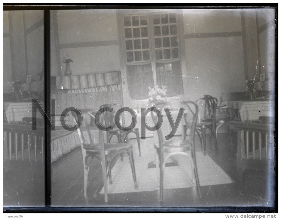 Indochine  Vietnam 1930 - Hanoï - Intérieur De Maison Colonial - Colonial House - Stereo Sur Verre - Stereoview On Glass - Glass Slides