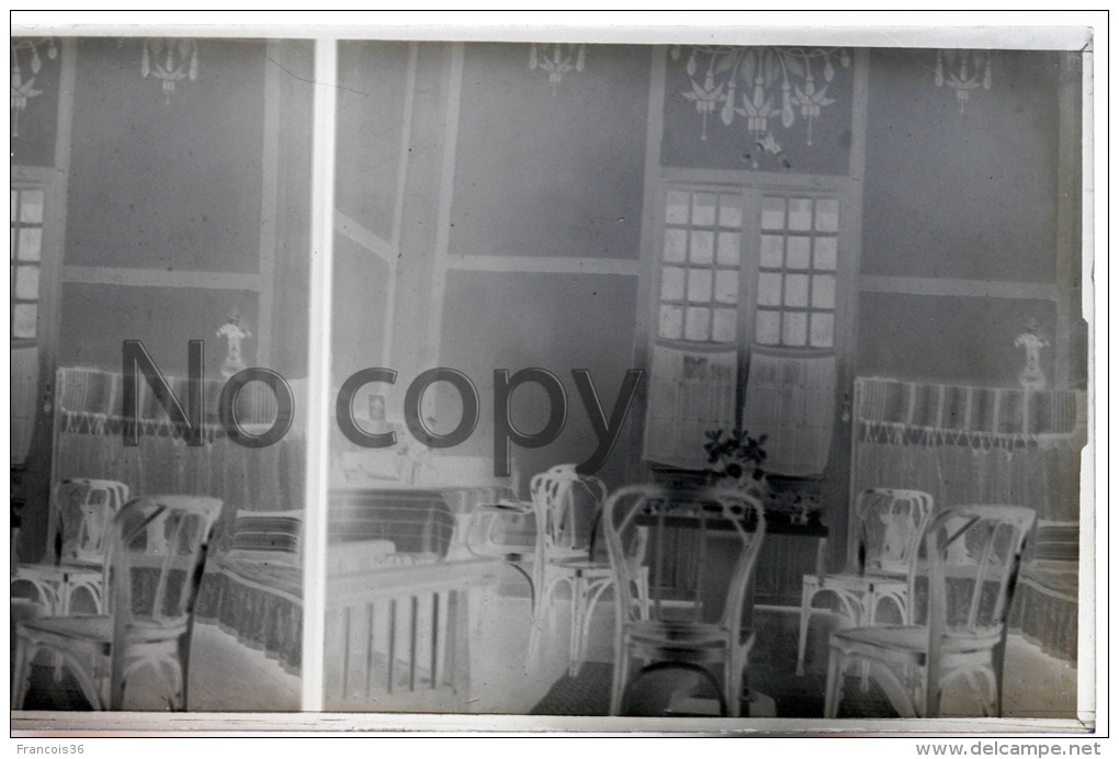 Indochine  Vietnam 1930 - Hanoï - Intérieur De Maison Colonial - Colonial House - Stereo Sur Verre - Stereoview On Glass - Plaques De Verre
